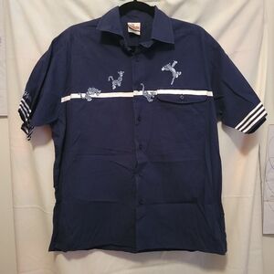 Disney Tigger Navy Blue Button-Up Shirt